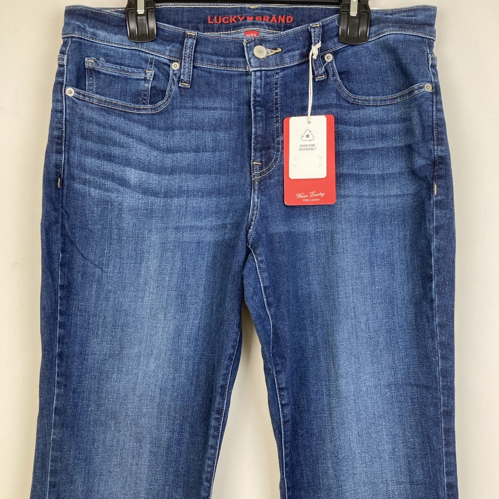 Lucky Brand Sweet Mid Rise Straight Jeans Sz 14/32 Ankle Blue
